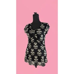 Y2K Robert Louis Ruffled Hem Black Size Small